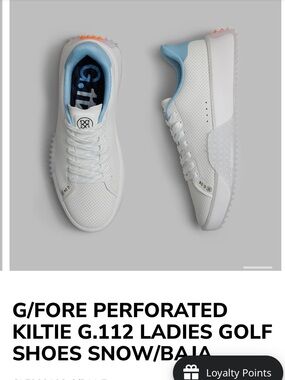 G/FORE PERFORATED KILTIE G.112 LADIES GOLF SHOES SNOW/BAJA